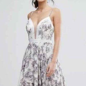 Y.A.S Floral Maxi Dress w/Plunge Neckline XS